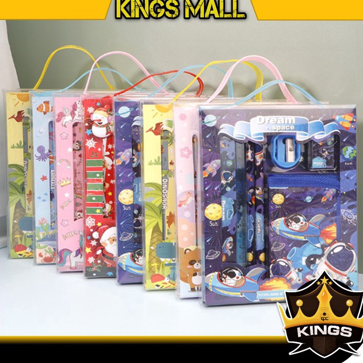 

Terbaru KINGS S5926 Stationery Set Alat Tulis Set 6 in 1 Hadiah Souvenir Paket Alat Tulis Dompet Anak Alat Tulis Set Karakter