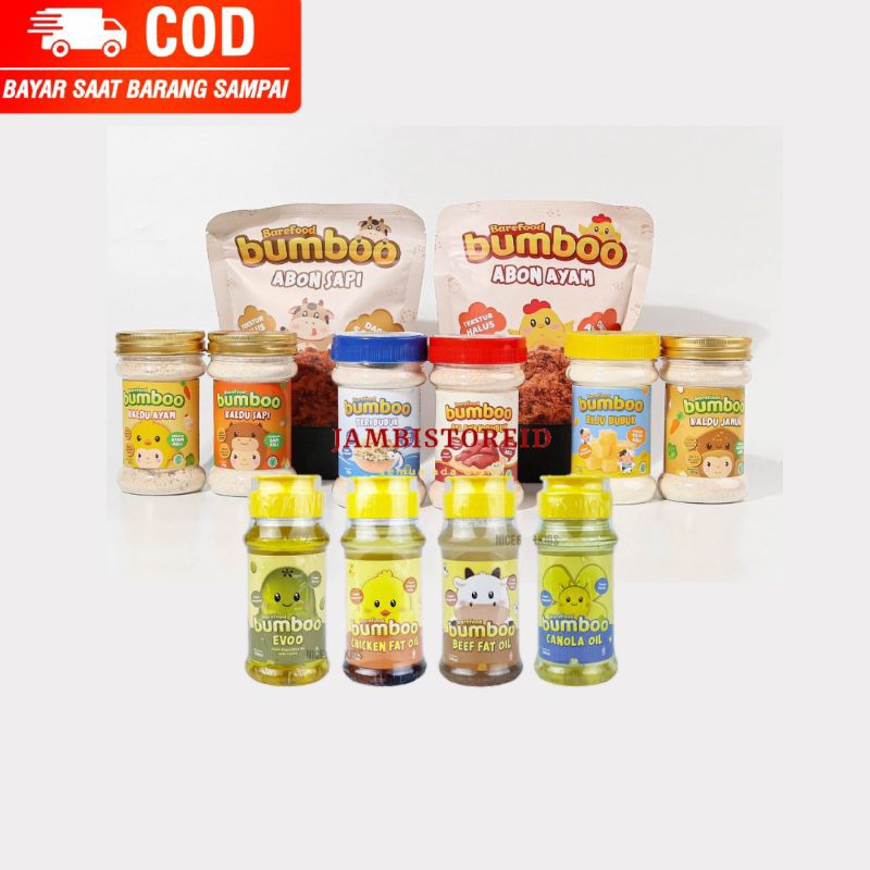 

(JAMBISTOREID) JAMBI LANGSUNG KIRIM Barefood Bumboo MPASI Anak Asli Sehat All Varian Kaldu Abon Sapi Tuna Teri Ati Ayam Keju Bubuk Evoo Canola Beef Chicken Fat Oil Jambi