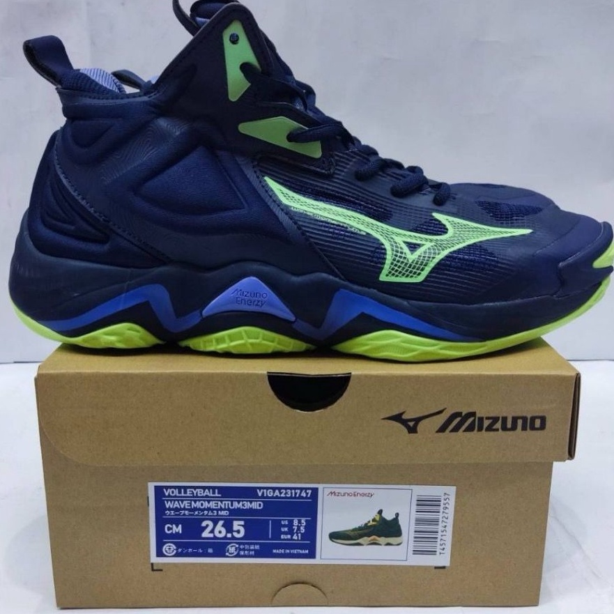 Terkini SEPATU VOLLY MIZUNO MOMENTUM 3 MID NAVYGREEN PREMIUM  Sepatu Volly Ball Mizuno Meriah
