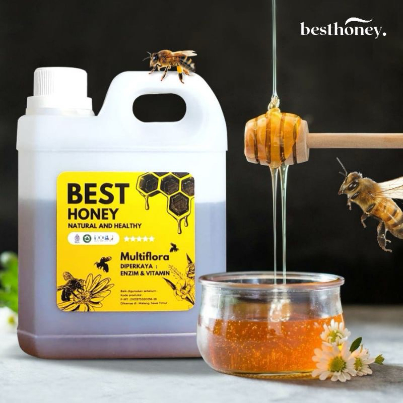 

{Free Sendok Kayu} Best Honey -Madu Asli Madu Multiflora Original - 1kg -500gr -350gr -Premium -Asli