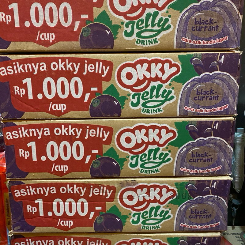 

Okky Jelly Drink Rasa Blackcurrent 1 dus isi 24 Pcs