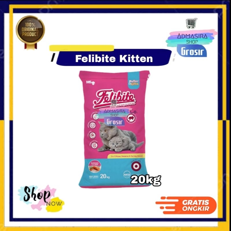 FELIBITE KITTEN 20KG isi 40pcs x 500gram 1 Karung Sak Makanan Kucing