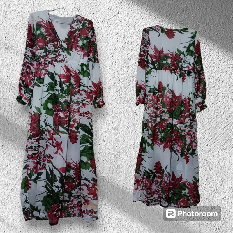 preloved dress bunga-bunga