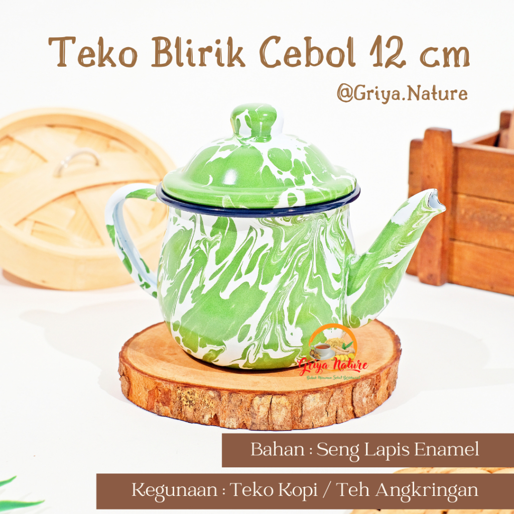GRIYA NATURE [COD] Teko Blirik Cebol 12cm | Teko Enamel Teko Jadul | Teko Air | Ceret Jadul | Teko B