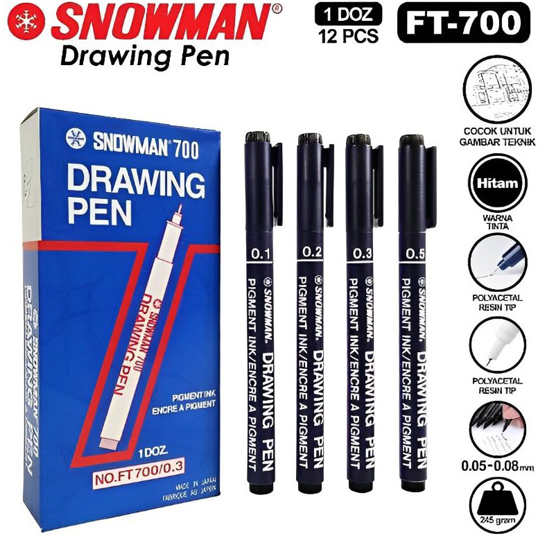 

KODE C53C DRAWING PEN SNOWMAN FT7 1 8 1PAK12PCS