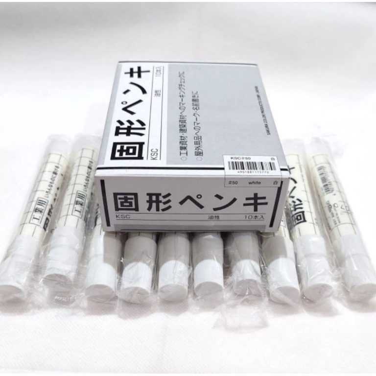 

KODE W58V Solid Marker Sakura Made In Japan Spidol permanent untuk industri Besi Beton Kayu Kaca Vinil