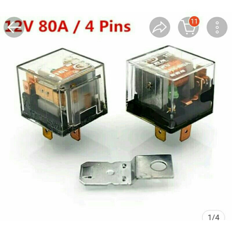 Relay 4 kaki 12v 80A Murah mas bro