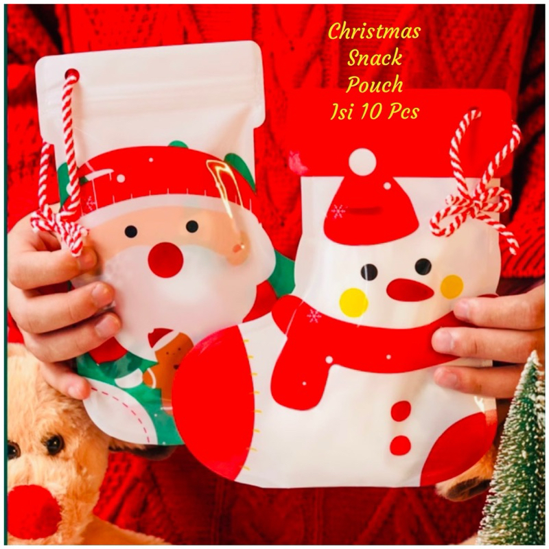 

ISI 10 PCS MIX Christmas Snack Pouch TERMASUK TALI Gift Pouch Nuansa Natal Kado Natal Hadiah Natal Cookies Ornamen Natal Dekorasi Natal