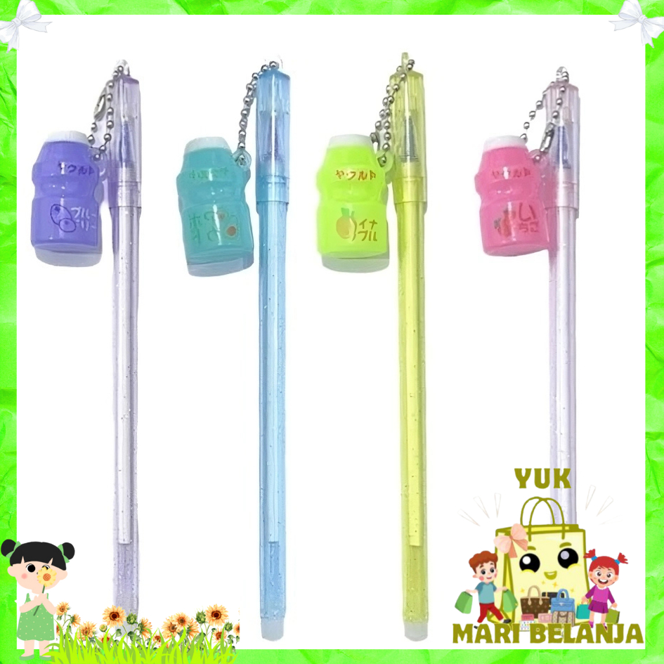 

YMB - Pena Gantungan Botol Minuman Pulpen Lucu Gantungan Botol Blue Ink Gel Bisa di Hapus Bolpoin Tinta Gel Cair Erasable Pen Pulpen Gantungan Lucu