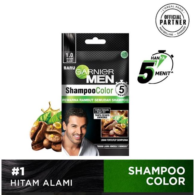 AiLiN | GARNIER MEN Shampoo Color Hair Sachet | Pewarna Rambut Cat Rambut Semir Rambut