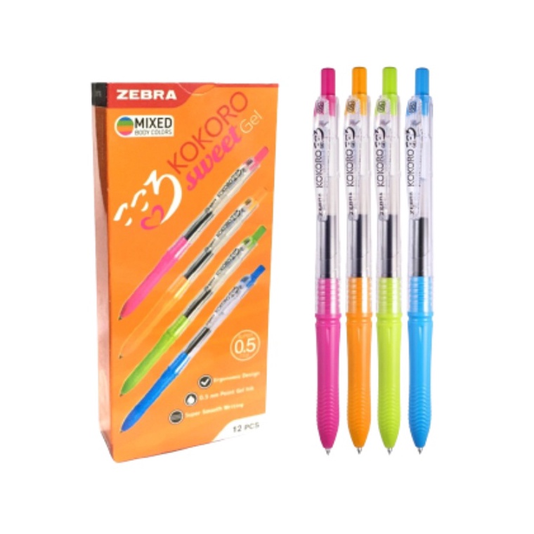 

KODE I38D STATIONERY HAUL Kokoro PenPulpenBulpen Sweet Tinta Hitam Gel 5mm 1 Box Isi 12 Pcs