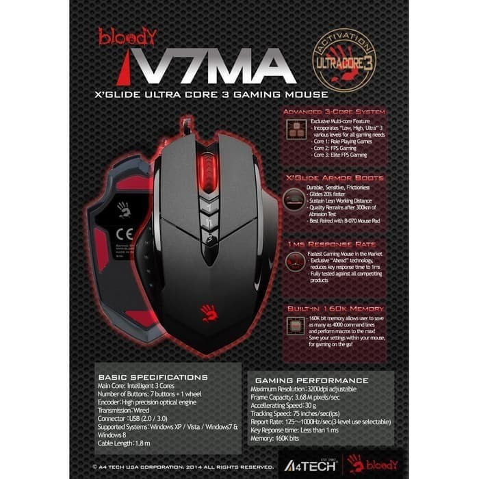 Mouse Gaming Macro A4Tech Bloody V7MA Original