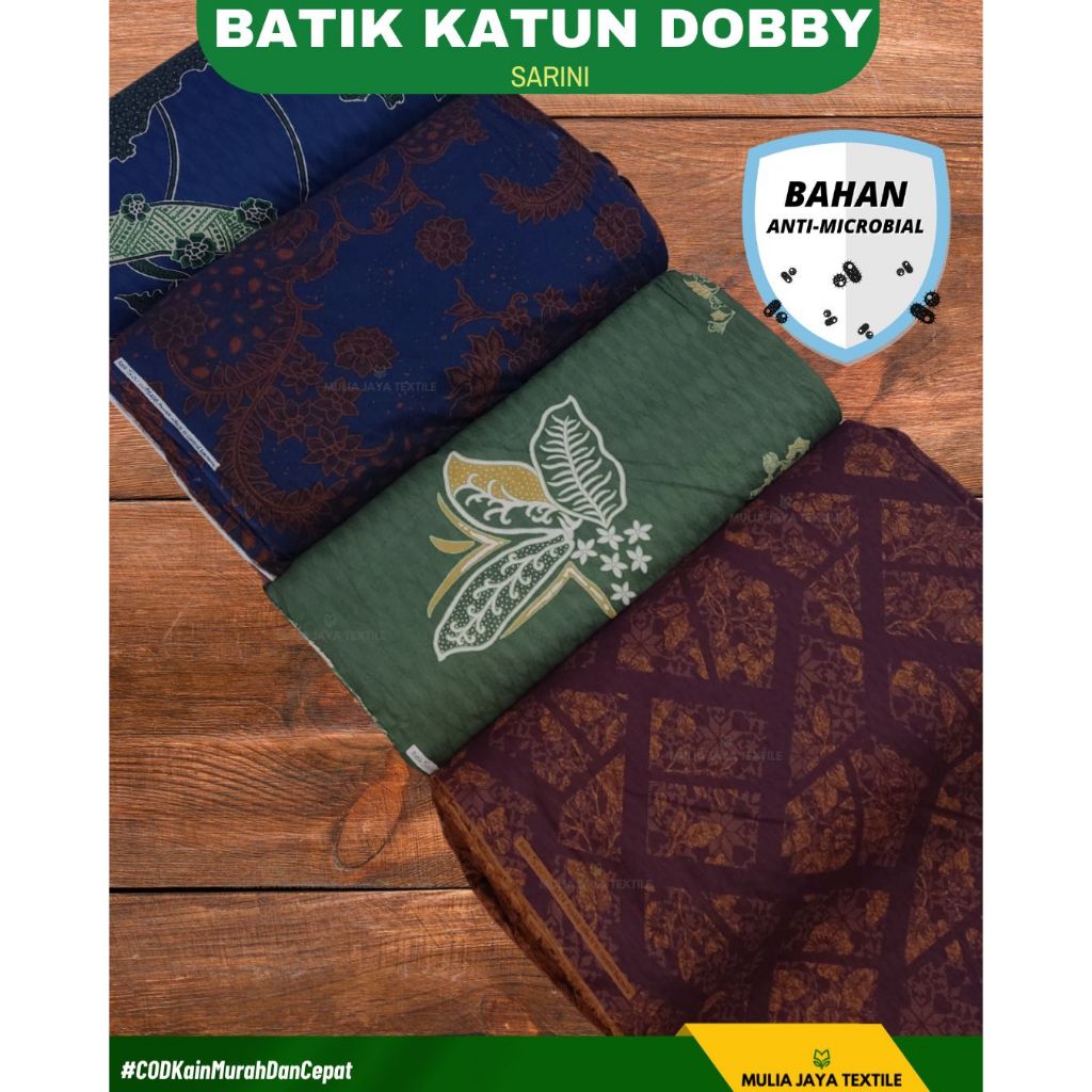 Kain Batik Katun Dobby Motif Berkarakter Premium Anti Bakteri Mewah Halus Murah Meteran Bahan Batik 