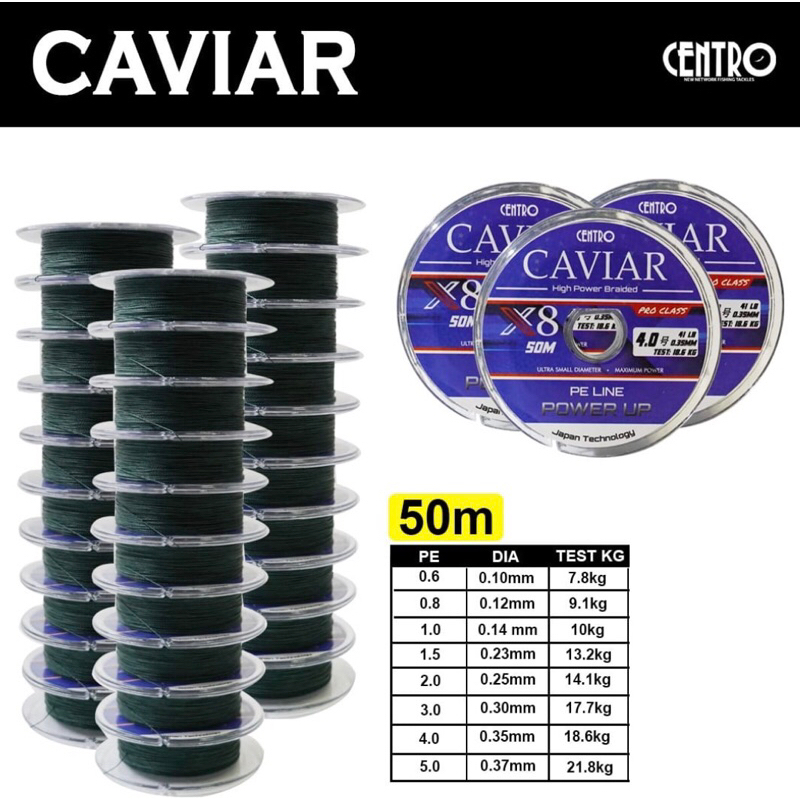 PE | Braided CENTRO CAVIAR X8 50M