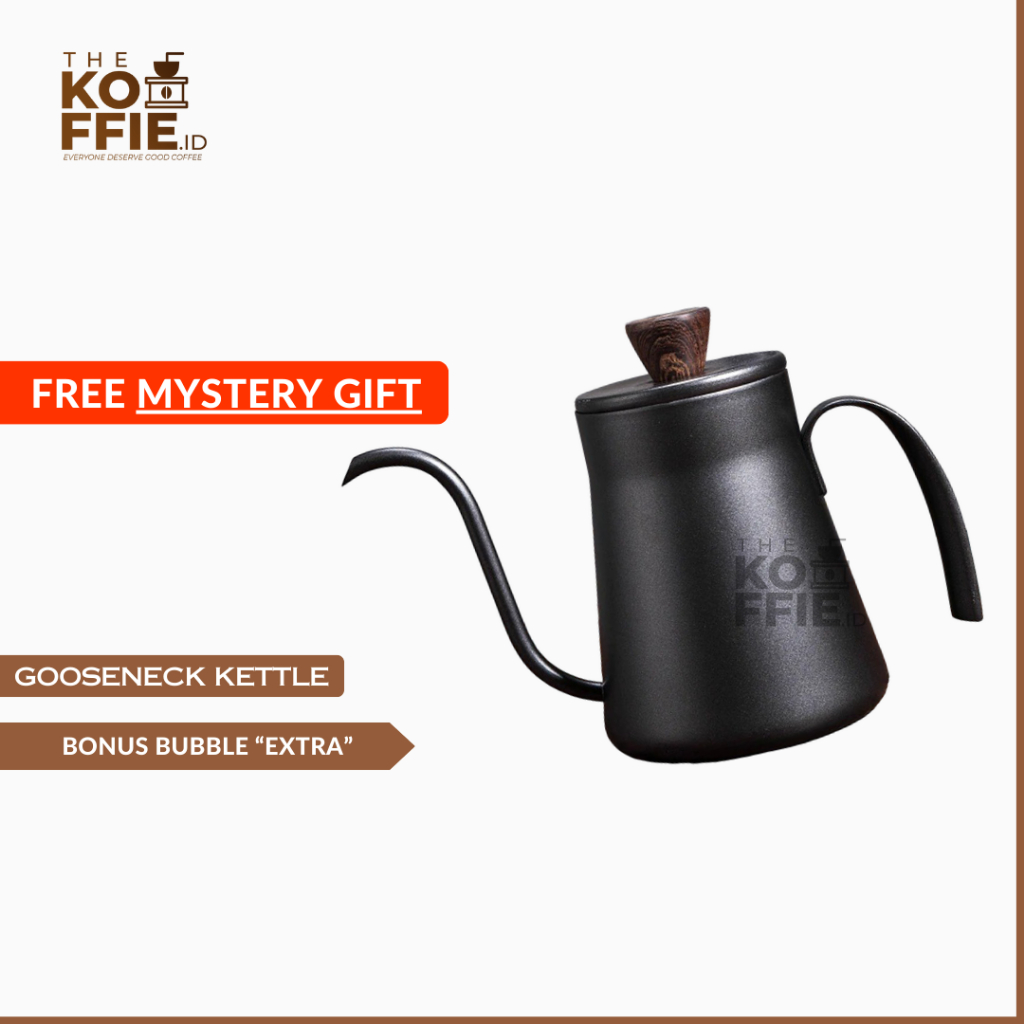 Teko Kopi Leher Angsa Gooseneck Pour Over Drip Kettle 400ml - Black induksi air panas travel stenlis