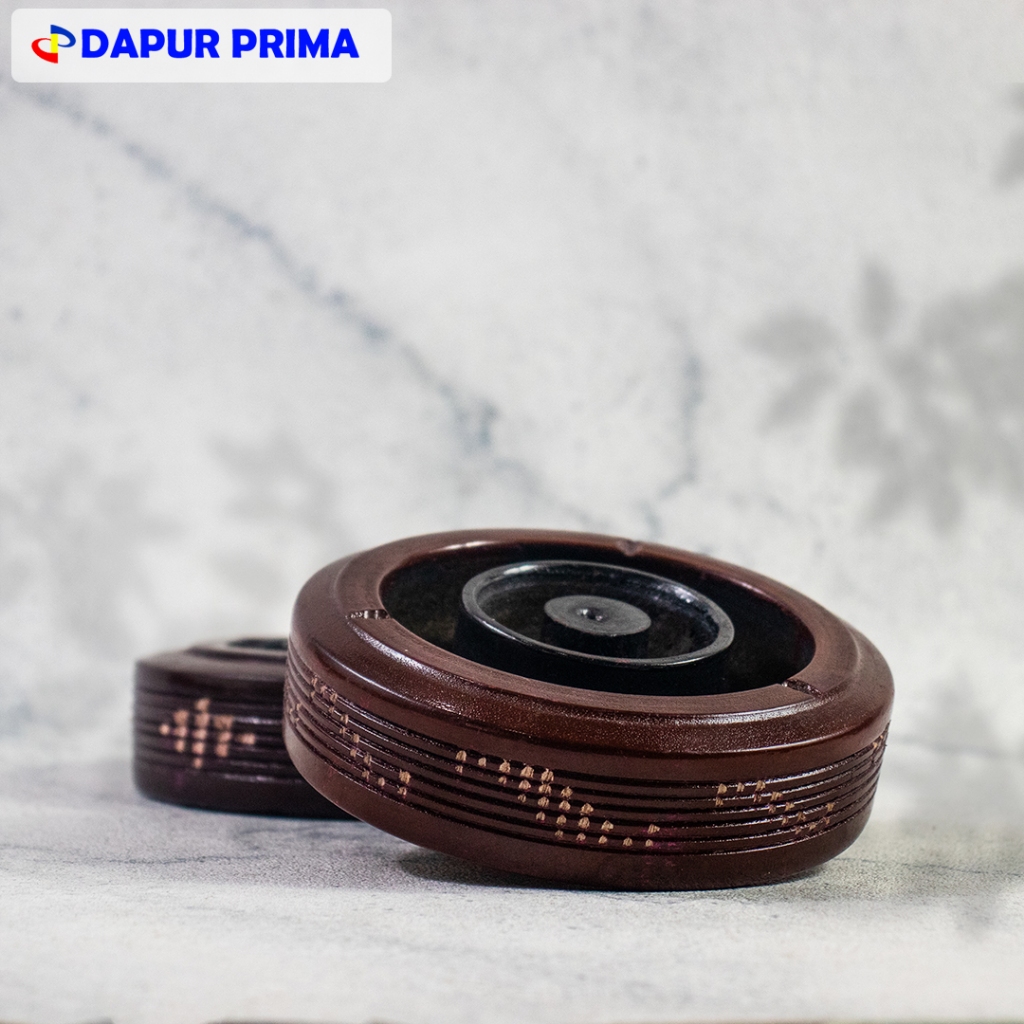 ASHTRAY KAYU BULAT MHN UKIR