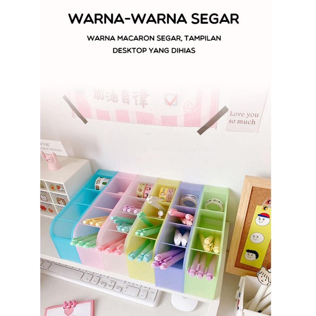 

rak organizer pulpen warna pastel macaron