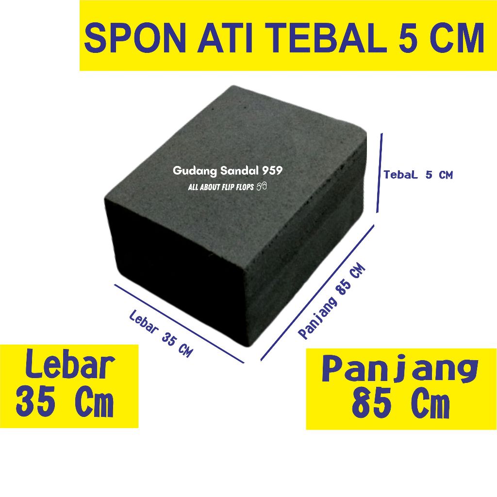 SPON ATI / BUSA ATI / SPON EVA TEBAL 5 CM WARNA HITAM UKURAN 35 CM X 85 CM