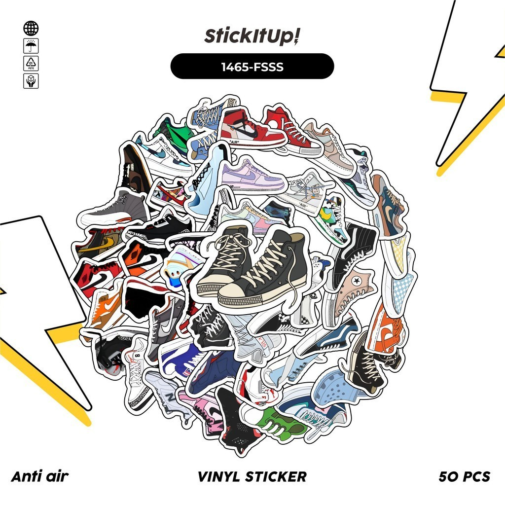 

COD✨ 100 Pcs Stiker Famous Shoes Lucu Anti Air Untuk Dekorasi Notebook Sepeda Skateboard Handphone DIY