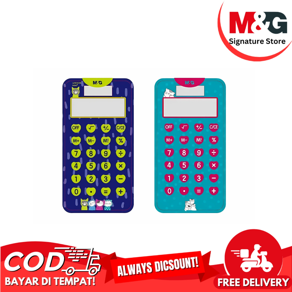 

Kalkulator Portable M&G 8 Digit ADG981B9 Kalkulator Mini So Many Cat 2 Warna - Kalkulator Portable
