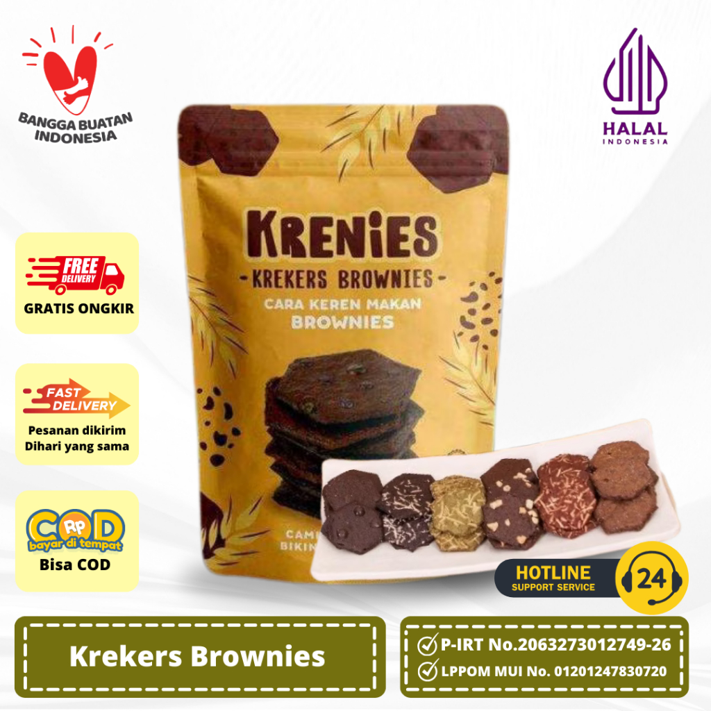 

Krekers Brownies, Krenies Brownies Kering Snacknya Anak Muda