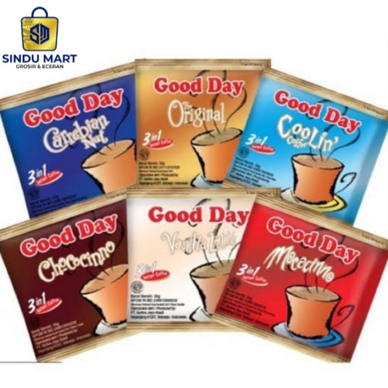 

Kopi Good Day 3in1 isi 1 renceng (10 sachet) 20 gram All varian di shoppe sindumart