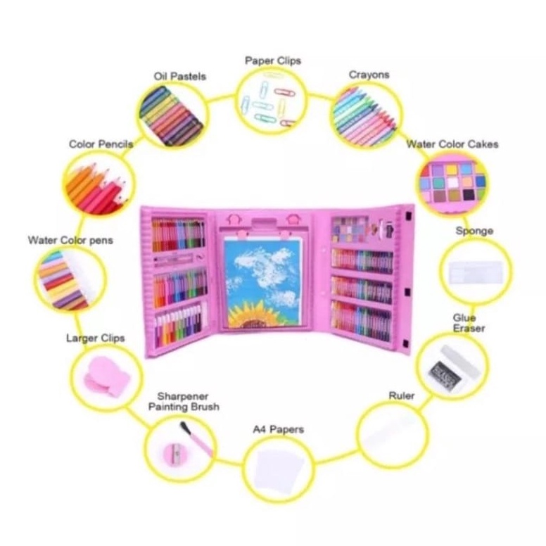 

KODE P7L Crayon Set Anak Sekolah Lengkap Alat Mewarnai Anak Super Mega Art Set 28Pcs