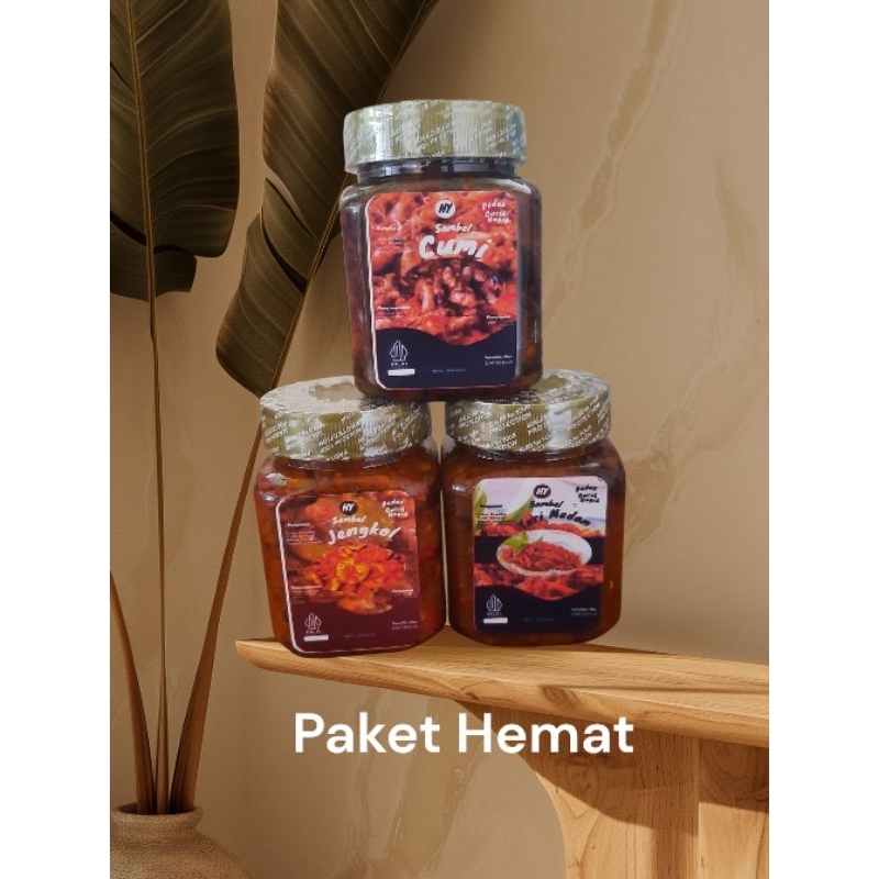 

PAKET HEMAT KOMBO / SAMBEL CUMI / SAMBEL TERI MEDAN / SAMBEL JENGKOL Kemasan 200 Gram