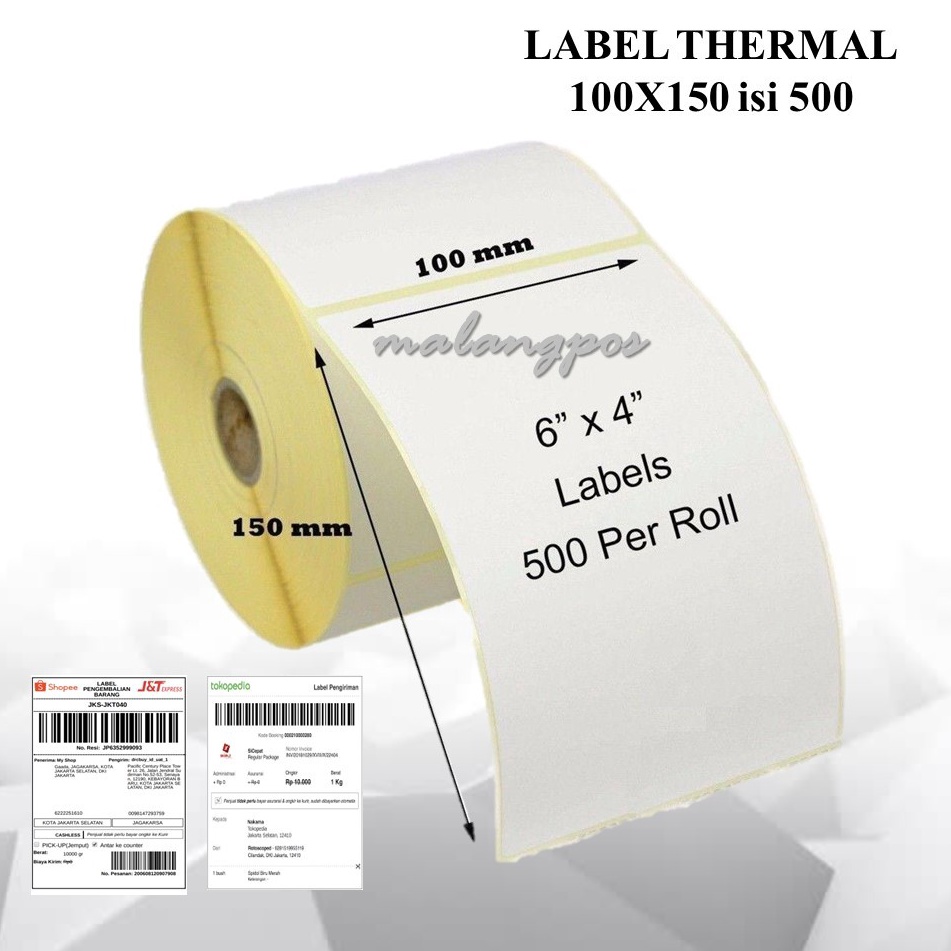 

KODE E36X Kertas Stiker Label Barcode 1x15mm Kertas Sticker Thermal A6 Resi Olshop JNE JNT Shopee Isi 5