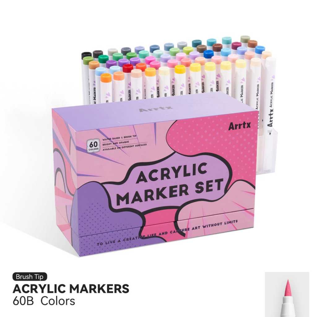 

Arrtx acrylic brush marker/spidol akrilik 60B (anime/cartoon/comic color)