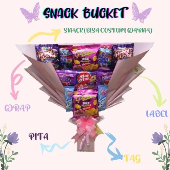 Premium Product Snack Bouqeut - Snack Bucket - Snek Buket - Jajan jajanan - Bucket Wisuda - Bucket U