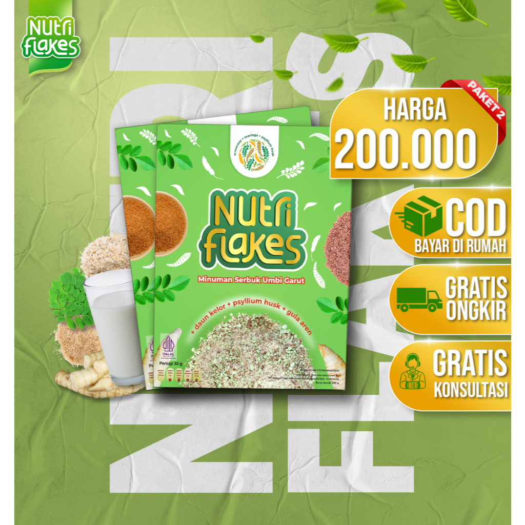 

Nutriflakes Sereal Umbi Garut - Ampuh Atasi Asam Lambung, Gerd, & Maag