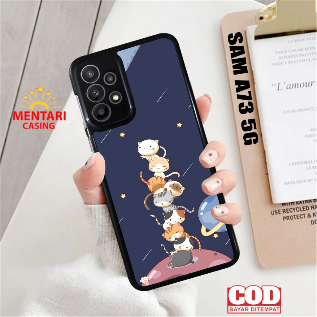 Case Samsung A73 5G Lover Cat Terbaru Casing Samsung A73 5G Terlaris Hardcase Softcase Premium Glosy