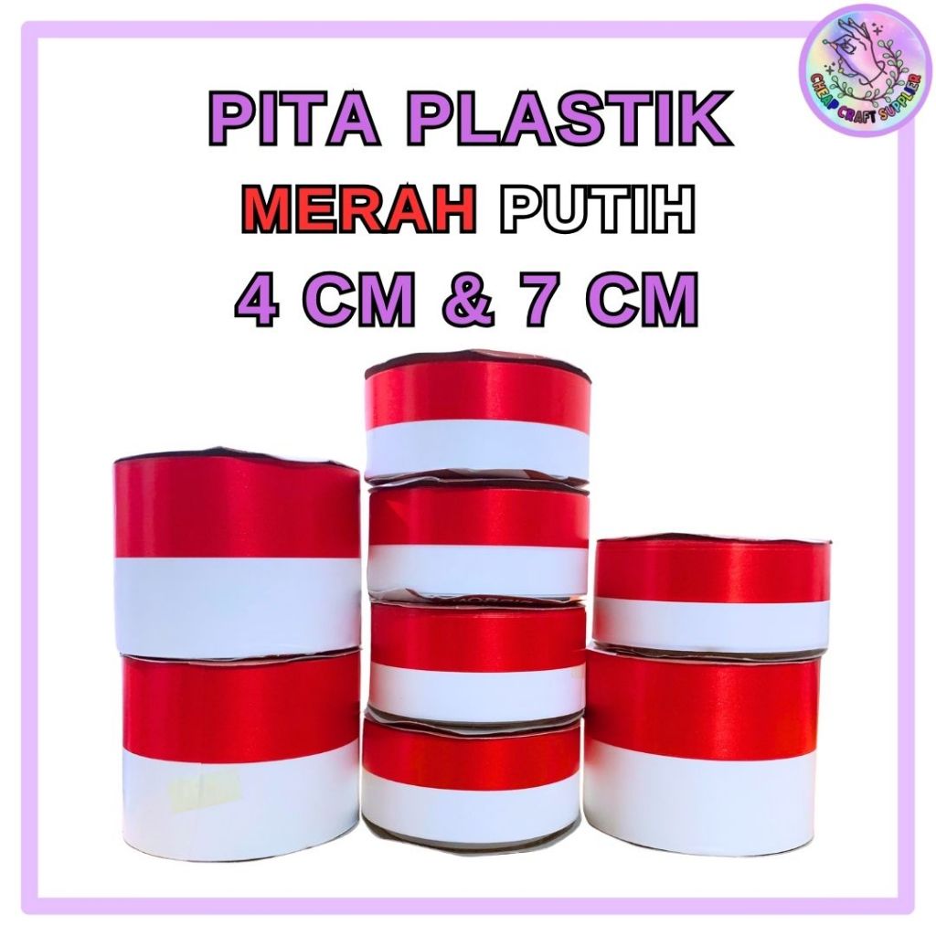 

Pita Kado Bendera Merah Putih 4 cm & 7 cm Bahan Plastik