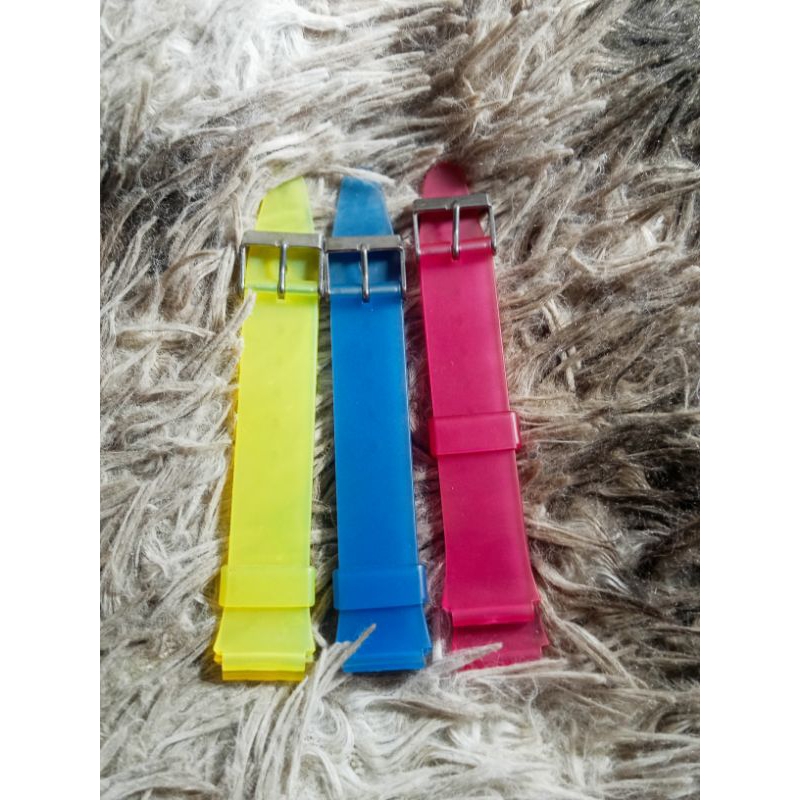 strap tali jam tangan QnQ warna biru pink kuning Ukuran 16mm
