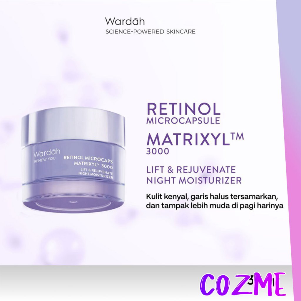 WARDAH Renew You Retinol Microcaps Matrixyl 3000 Lift  & Rejuvenate Night Moisturizer 30gr