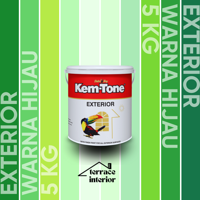 Cat Tembok Kemtone Exterior Warna Hijau 5 Kg