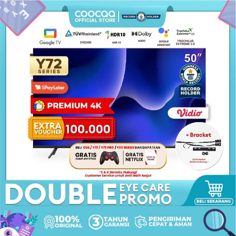 [+ BRACKET] [Google TV] COOCAA 50 inch Smart TV  - 4K - UHD - Netflix/Youtube - Google Assistant - D