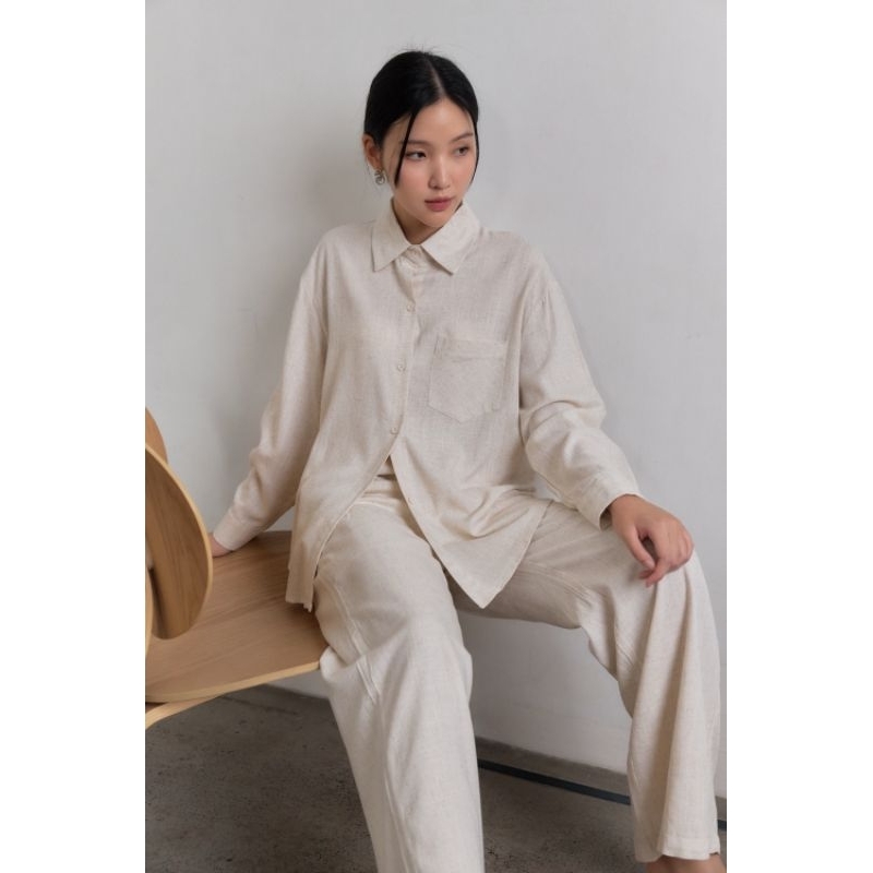 MALACO - Barat Linen Set | Set Wanita Bahan Linen | Lengan Panjang