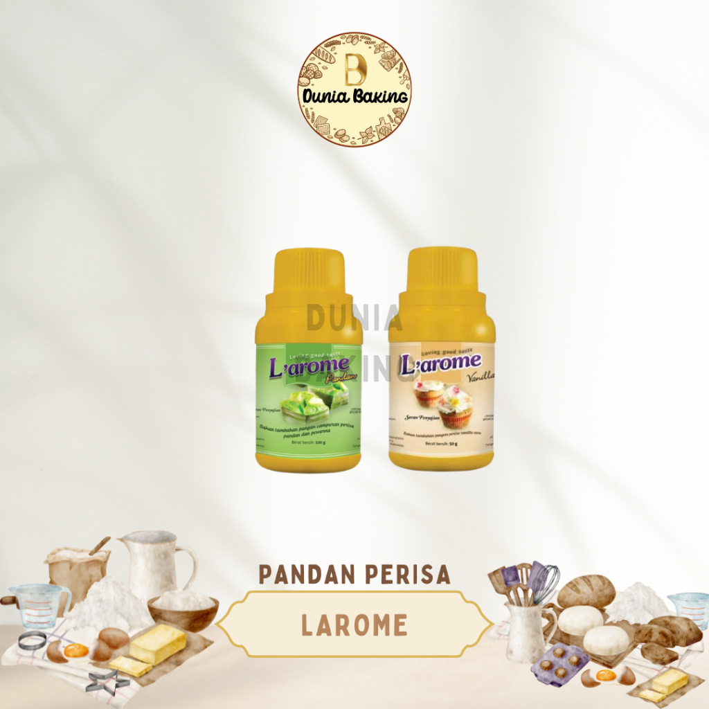 

Larome Pandan pasta 100gr & Vanilla milk liquid 60gr