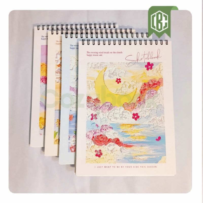 

[PAKET 10 PCS bebas pilih warna]Sketchbook A4 Buku Gambar A4 Buku Sketsa Vertikal Jilid Spiral 45 Lembar / 90 Halaman