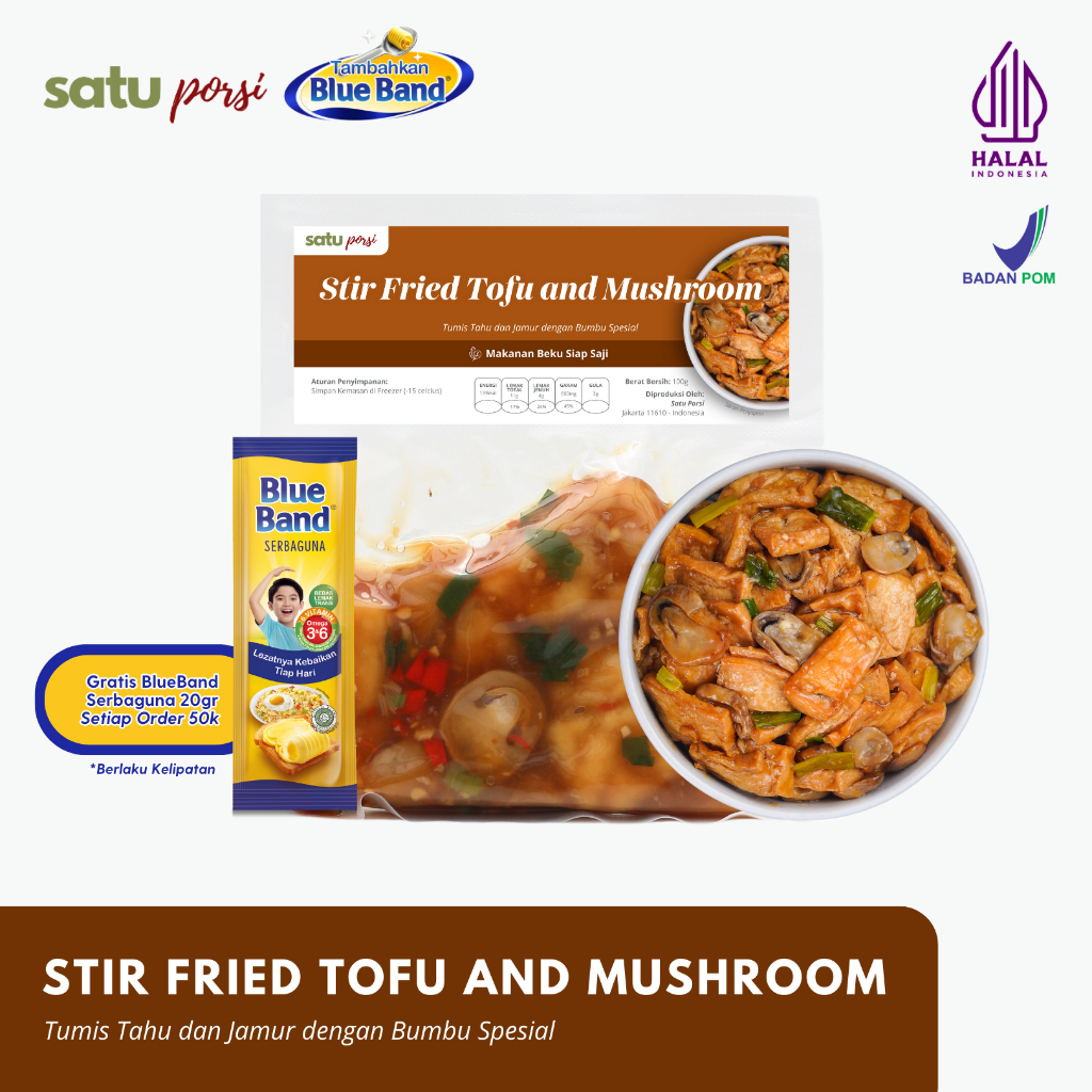 

Satu Porsi Stir Fried Tofu and Mushroom