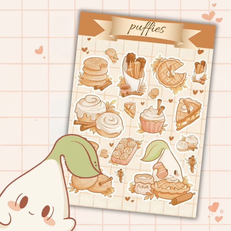 

puffies sticker sheet | waterproof | aesthetic sticker | sticker sheet pack | planner sticker