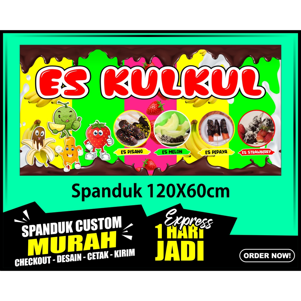 Banner ES KUL KUL, Spanduk ES KUL KUL 120X60 cm, COD / Banner ES KUL KUL, Spanduk ES KUL KUL 120X60 