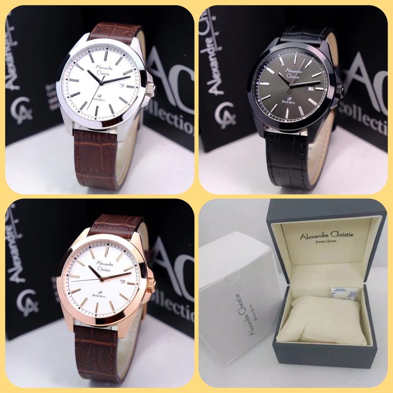 JAM TANGAN PRIA ALEXANDRE CHRISTIE AC 1015 MD / AC 1015 / 1015 ORIGINAL STRAP KULIT GARANSI RESMI 1 