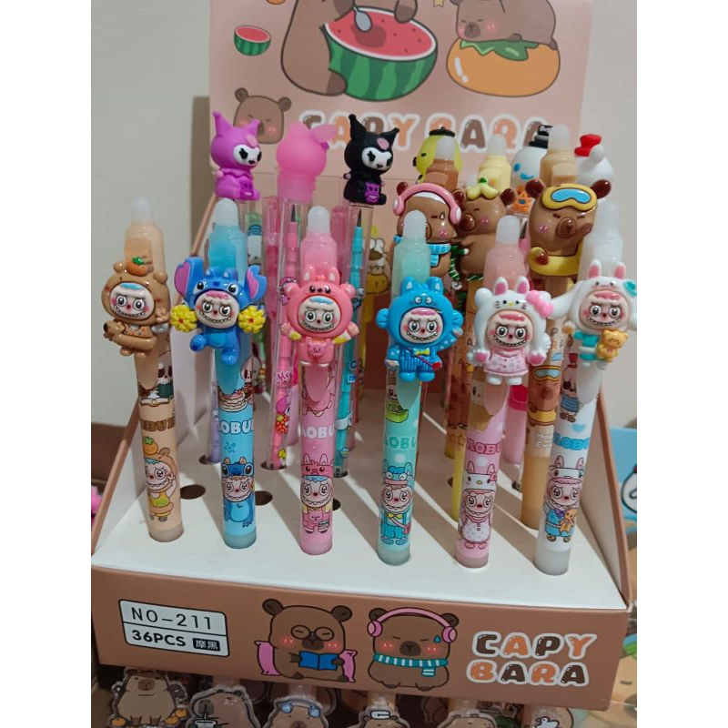 

(3pc) bolpen hapus motif kuromi sanrio labubu bolpen akrilik motif