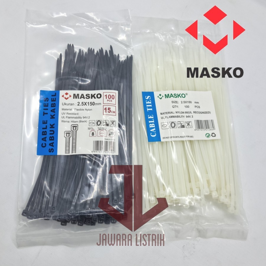 

MASKO KABEL TIES 2,5X150 MM 15CM 15 CM TIE CABLE TALI SABUK INSULOCK