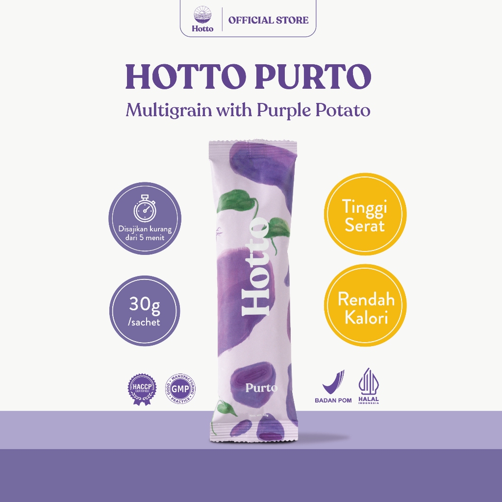 

[1 SASET] HOTO PURTO DIJAMIN Original 1 Saset Multigrain OAT ubi Ungu Sereal