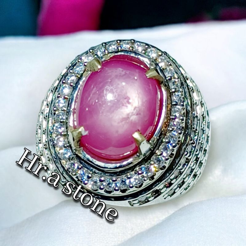 CINCIN BATU PERMATA NATURAL RUBY STAR CORONDUM