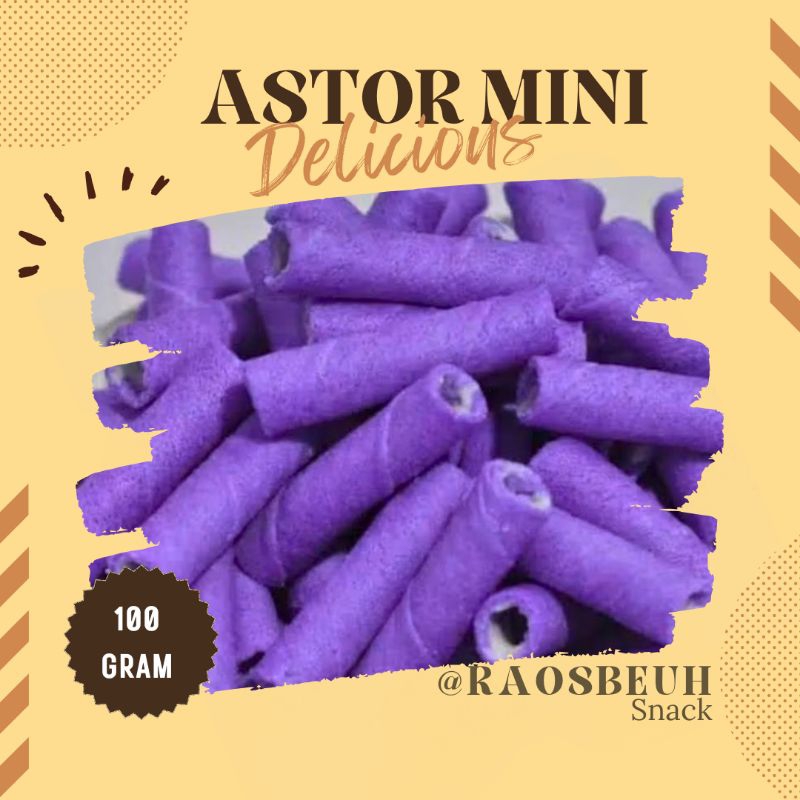 

Astor Mini Rasa Blueberry Renyah Manis Jajanan Ringan Khas Tradisional Snack Kekinian Hemat Murah (100g)